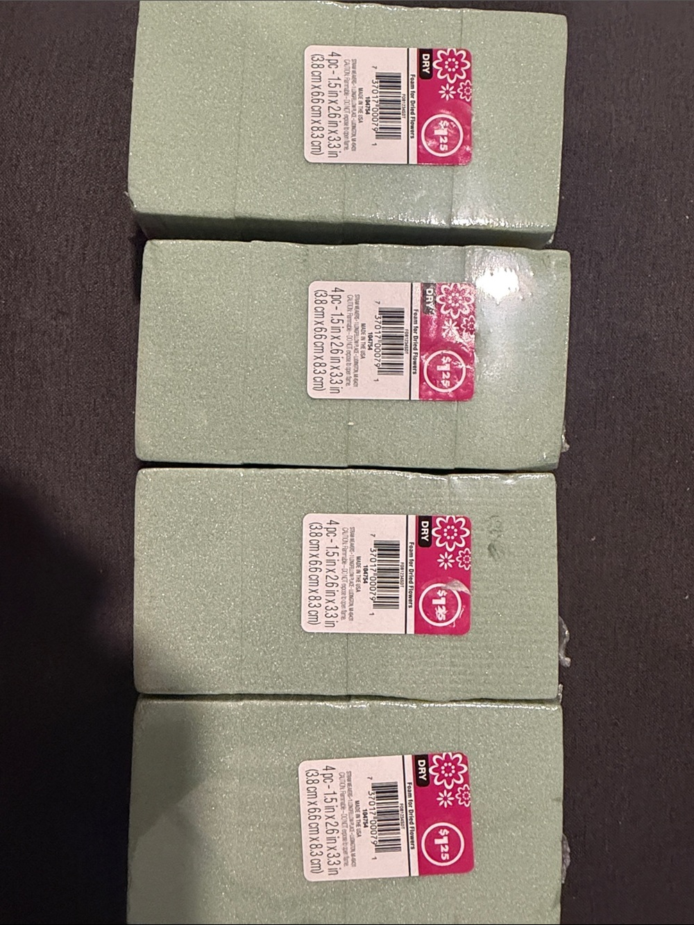 Weavers Light Green Floral Foam Blocks - Pack of 4
